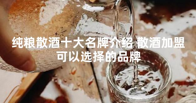 纯粮散酒十大名牌介绍 散酒加盟可以选择的品牌